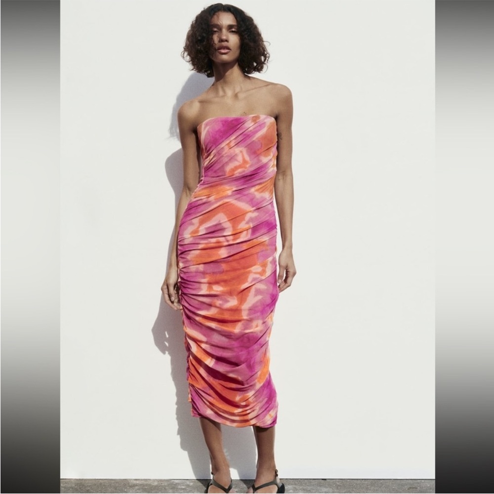Viral Zara print dress with Tulle size XS